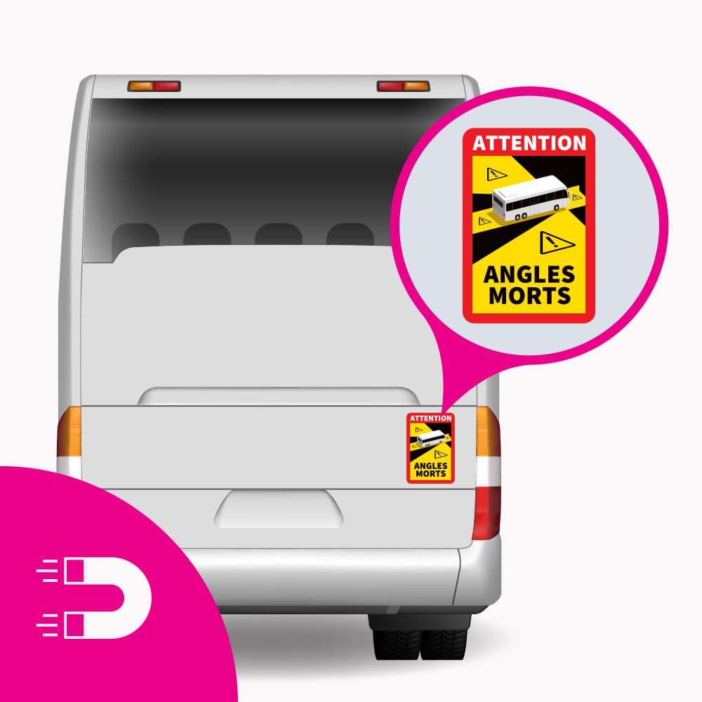 Bus & Wohnmobil Angles Morts Magnetschild mit Schutzlaminat