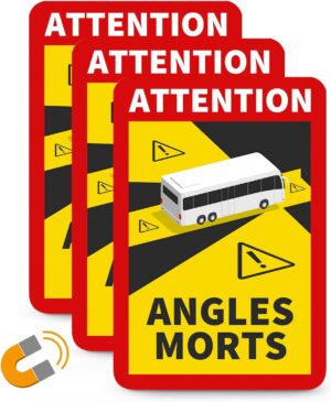 Angles Morts Magnetschild Bus und Wohnmobil für Frankreich Toter Winkel magnetisch haftend